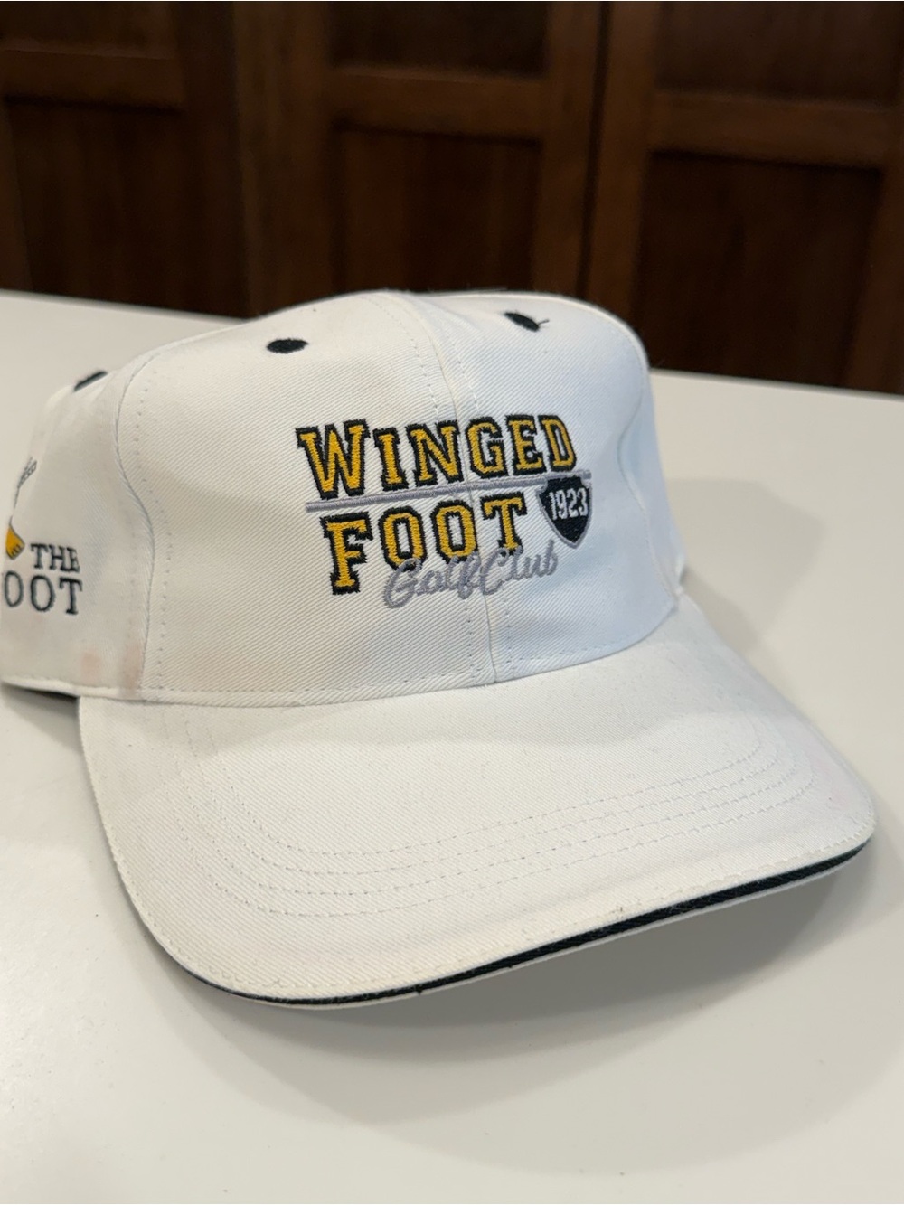 Vintage AHEAD Winged Foot Golf Club Cap Hat White Adjustable 1990s Sample
